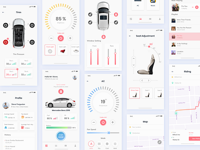 Car Control App app apps car clean control ios mobile remote smart car tesla ui ux