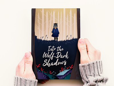 Into the Wolf-Dark Shadows book cover design illustration literature vector