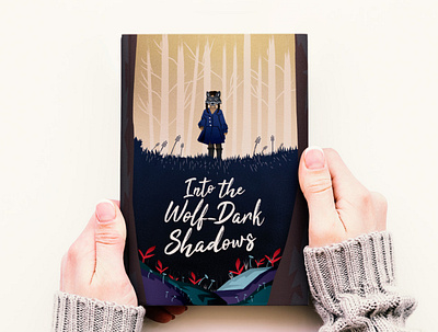 Into the Wolf-Dark Shadows book cover design illustration literature vector