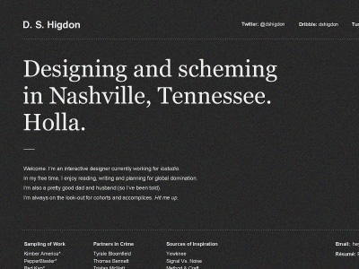 Dshigdon2011 V2 dark holla homepage minimal