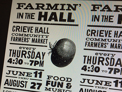 Farmin' In The Hall flyer hatch in progress print rip typography