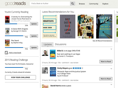 Goodreads Refresh landing page redesign refresh ui ux