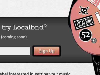 Localbnd Sign Up black detail music pink white