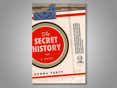 The Secret History cover design book cover cigarettes illustration literature typography