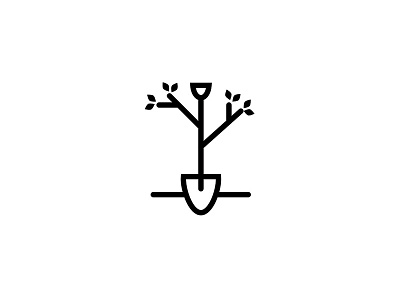 Tree Planting Logo - WIP arborists garden horticulture icon identity logo mark shovel tree wip