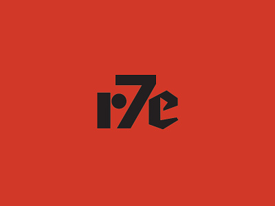 r7e Mark black custom icon logo mark metal red typography