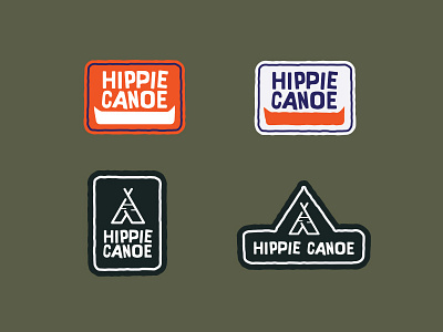 Hippie Canoe canoe hippie illustration logo outdoors wordmark