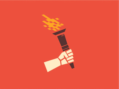 Digital Torch WIP cubist design digital fire hand illustration pixel propaganda red torch vector