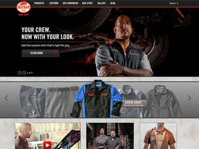 Red Kap Automotive homepage ui web design