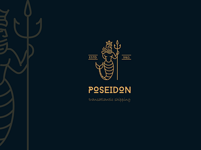 Poseidon art behance branding color dribbble flat icon illustration logo logo design logodesigner logos minimal modern poseidon shipping simple symbol vector work