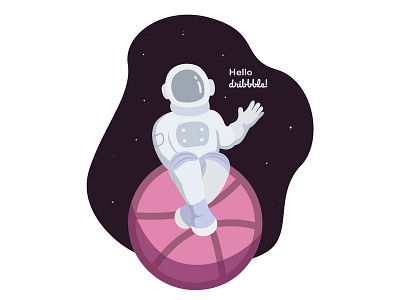 hello dribbble! astro flat hello dribbble illustration vector