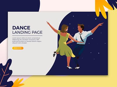 dance page template character design concept dance dancers digital art flat illustration inspiration lalaland landing page template ui user interface vector vector illustration web page