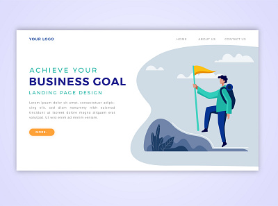 Business goal page template business character design concept design digital art dribbble flat illustration goal illustration landing page startup template ui ui ux userinterface vector vector illustration vectorstock visual web page