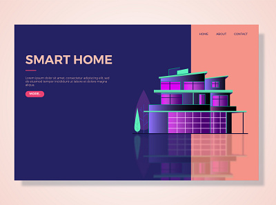 Smart home page template concept digital art future high tech home house illustration istock landing page smart smart home tech template ui ui ux ui design vector vector illustration vectorstock web page