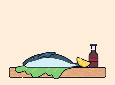 food/fish adobe art artwork color creative dribbble flat food food illustration icon icon set iconography icons illustration illustrator logo shot simple vector work