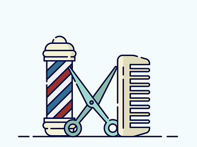 beauty/barber 💇✂💈 barbershop beauty clean color creative digital art flat icon icon set iconography icons illustration illustrator logo modern pinterest shot simple vector work