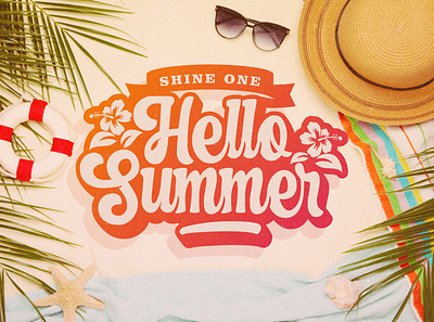 Hello Summer branding design font font awesome font bundle font collection font design identity illustration lettering type typography