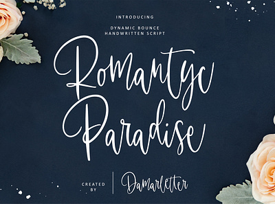 Romantyc Paradise - Bounce Script branding design font identity illustration lettering logo type typography ui