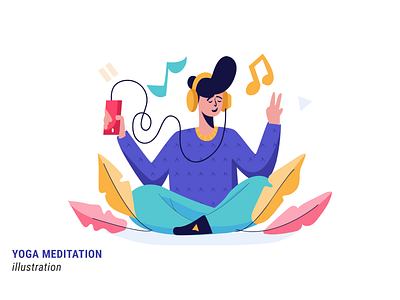 Yoga Meditation flat illustration flatdesign illustration meditation ui ux vector yoga yoga pose