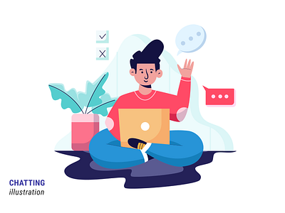 Chatting character design design flat illustration illustration ui vector