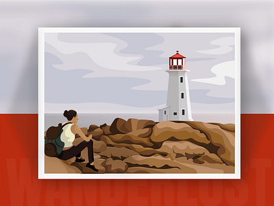 Hello Lighthouse postcard - Wanderlust