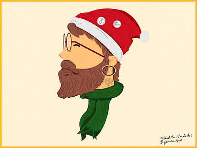 Hipster Santa christmas hipster holiday illustration painting photoshop santa