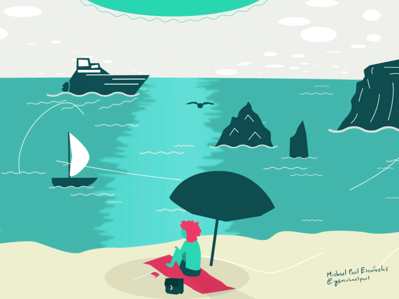 Take Me to the Ocean after effects animation beach flat illustration motion motion design summer