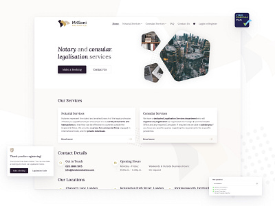 Landing page for a notary's office