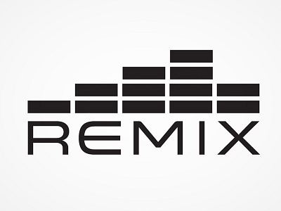 Remix black branding clean concept logo one color simple white