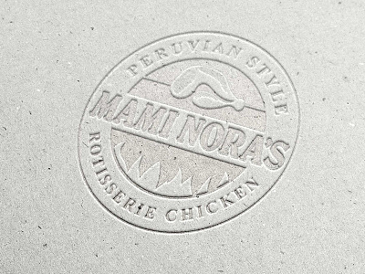 Mami Noras Logo branding cotton embossed identity logo one color paper pressed restaurant simple texture white