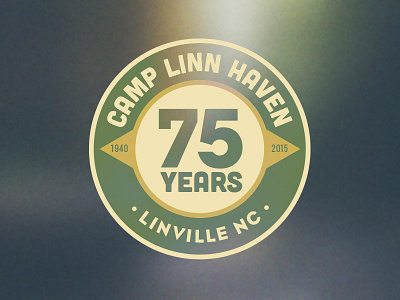 Camp Linn Haven Anniversary Logo anniversary camp circle mountains north carolina retro vintage