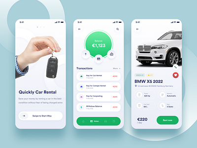 Car Sharing App app auto brand car carsharing design favourite figma ios minimal mobile popular trend ui ux uxui