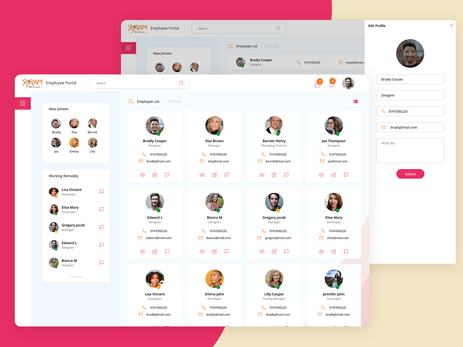 #2 - Employee Portal Concept Design by Sandeep AR on Dribbble