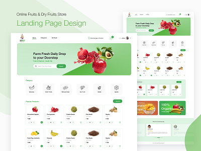 Online fruit & dry fruits store landing page design