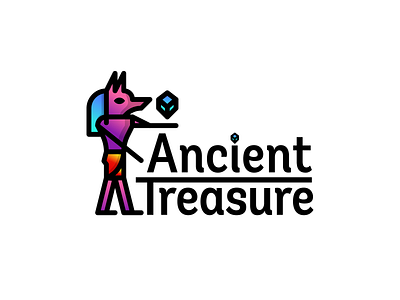 Ancient Treasure colorful egypt face head identity jewelry logo logodesign typography