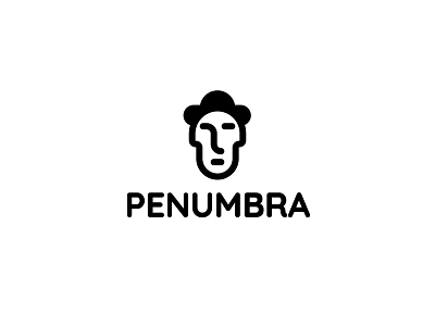 Penumbra black design face head identity illustration logo logodesign white