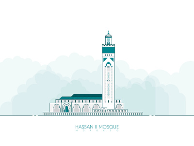 Hassan II Mosque capital casablanca icon illustration landmark mark morocco mosque