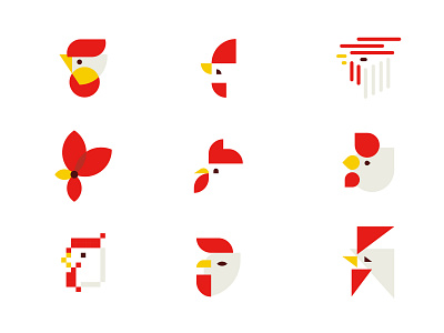 Chicken animal flat head illustration logo logodesign mark minimal shape simple