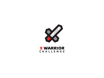X Warrior Challenge letter logo logodesign mark show sword x