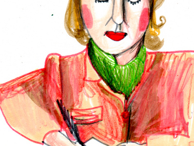 Margaret Wise Brown illustration markers portrait sketchbook