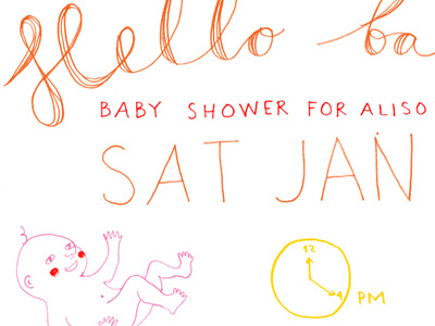 Baby Shower Invite babies childrens handtype invitation
