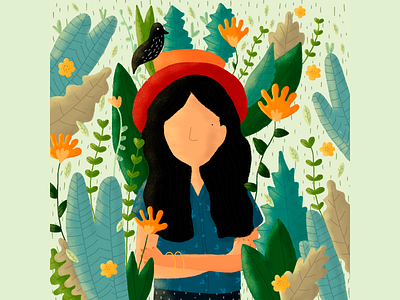 Nature Girl argentina art creative creative design digital art dribbble girl girl character illustration loverplants nature plants