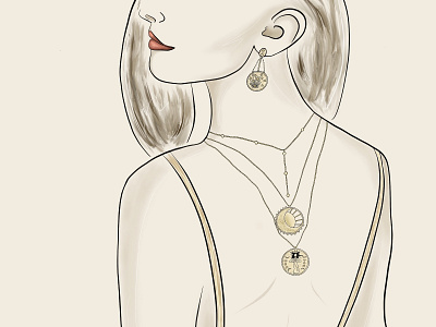Jewelry For Wanderlust and Co branding design digitalart drawing fashionillustration illustration vector