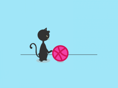 Hello Dribbble! Cat Animation 2d animation cartoon character debutshot flat illustration
