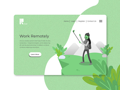 Remote Work Landing Page character concept design digital flat illustration landing page startup tech ui