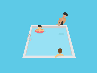 Swimming Pool character flat illustration man peoples random simple design swimming swimming pool vector