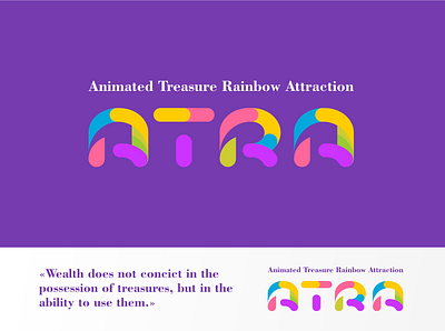 Animated Treasure Rainbow Attraction design icon illustration logo typography