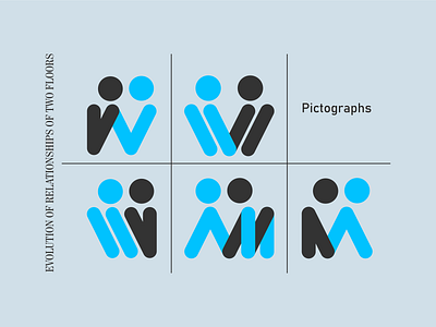 Pictographs. Trivial topic of relationships значок логотип типография