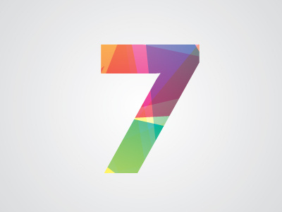 7 Perfect number 7 colors logo number rainbow