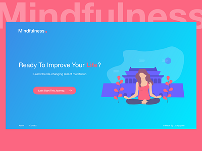 Mindfulness Landing Page illustration landing page meditation meditation app website